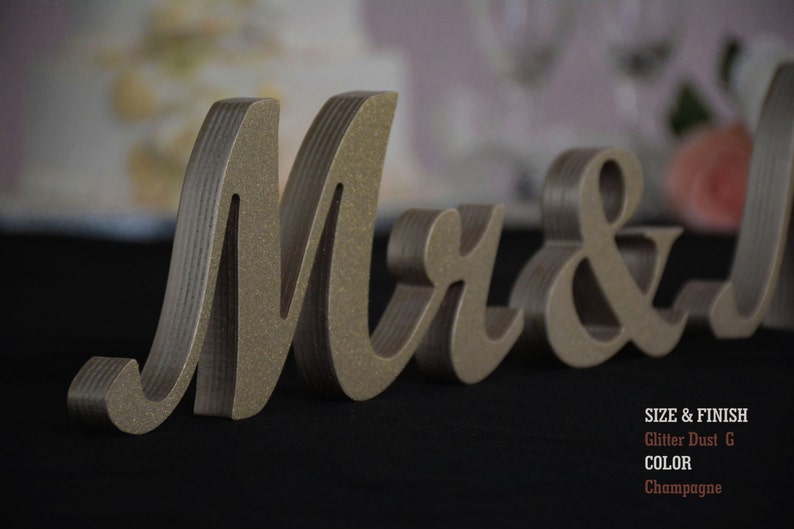 Mr and Mrs Wedding Sign Mr and Mrs Letters image 1