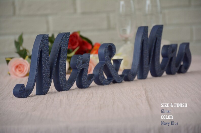 Coral Mr and Mrs Wedding Signs Wedding Signs Glitter Mr. & - Etsy