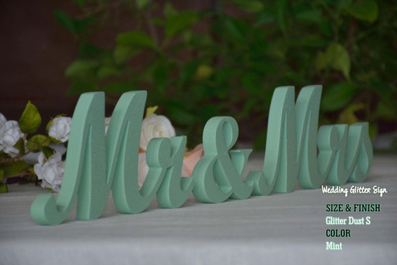 Mr Mrs Mint Mint Green Wedding Decorations Rose Gold Sign Etsy