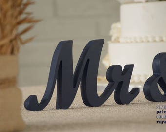 mr and mrs royal blue, wedding centerpiece navy blue, mr and mrs sign navy and royal blue