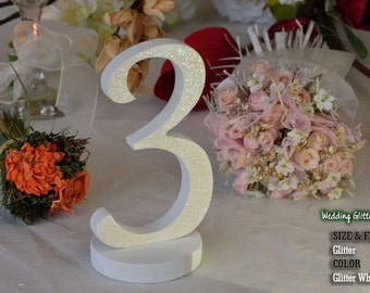 Table Number Wedding, Gold Wedding Numbers, Wedding Table Décor, Table Numbers, Wedding Table Number, Table Number, TNF1-140-GLITTER