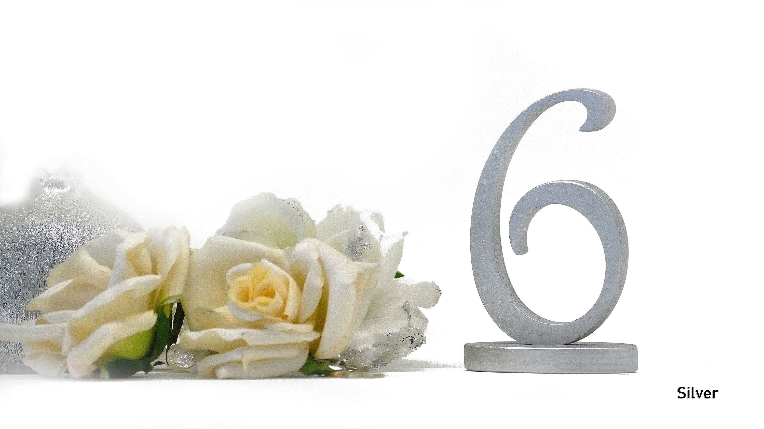Table Numbers Basic Silver Silver Gold Table Numbers for Wedding, Standing Table Decor for Events ...