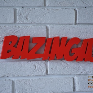 Home Decor Sign BAZINGA, Wood Sign Bazinga, Big Bang Theory Sign, Home Decoration, Funny Sign.