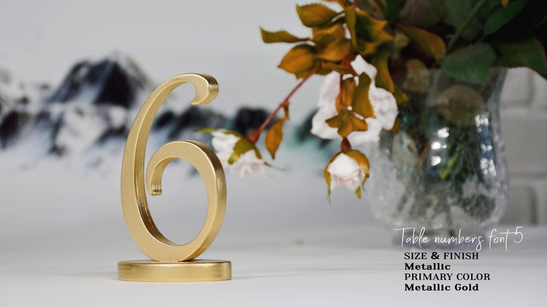 Wedding Table Numbers, Gold Table Numbers, Silver Table Numbers, EXPRESS SHIPPING 2-4 business days image 1