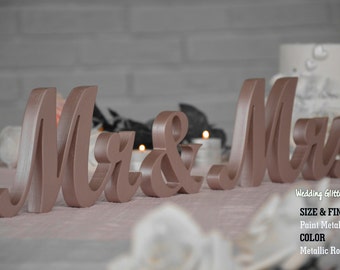 Mr Mrs Wooden Sign and Sweetheart Table