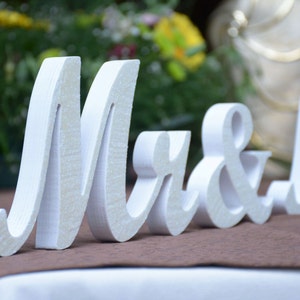 Champagne Glitter Mr and Mrs Wedding Signs, Mr & Mrs Wood Wedding Decoration, Glitter, Mr and Mrs Wedding Photo Prop, Glitter Mr and Mrs image 2