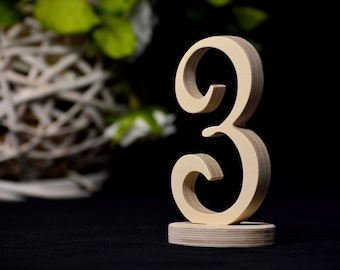 DIY Table Numbers, Table Number Wood, Wooden Number, Standing Numbers, Wooden Numbers, Rustic Table Numbers, TNF5-120-NOT PAINTED