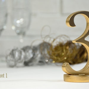 Wedding Table Décor, Freestanding Numbers, Table Numbers, Wedding Table Number, Table Number, Table Number Wedding, TNF1-140-METALLIC