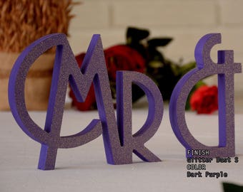 Mr and Mrs Table Sign, Mr and Mrs Letters, Mr and Mrs Wedding Signs for Sweetheart Table Decor Wooden Letters