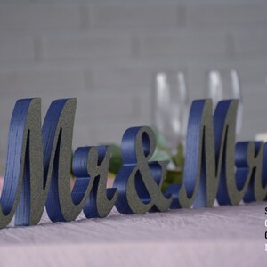 Glitter Dust Champagne Mr & Mrs wooden sign Sweetheart table Wedding Mr and Mrs Wood Wedding Decoration,Glitter,Glitter Mr and Mrs image 3