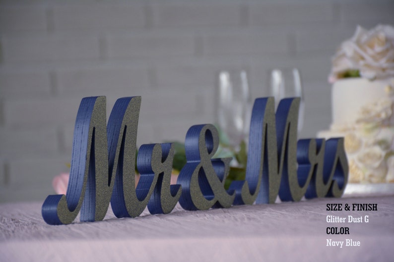 Glitter Dust Champagne Mr & Mrs wooden sign Sweetheart table Wedding Mr and Mrs Wood Wedding Decoration,Glitter,Glitter Mr and Mrs image 3