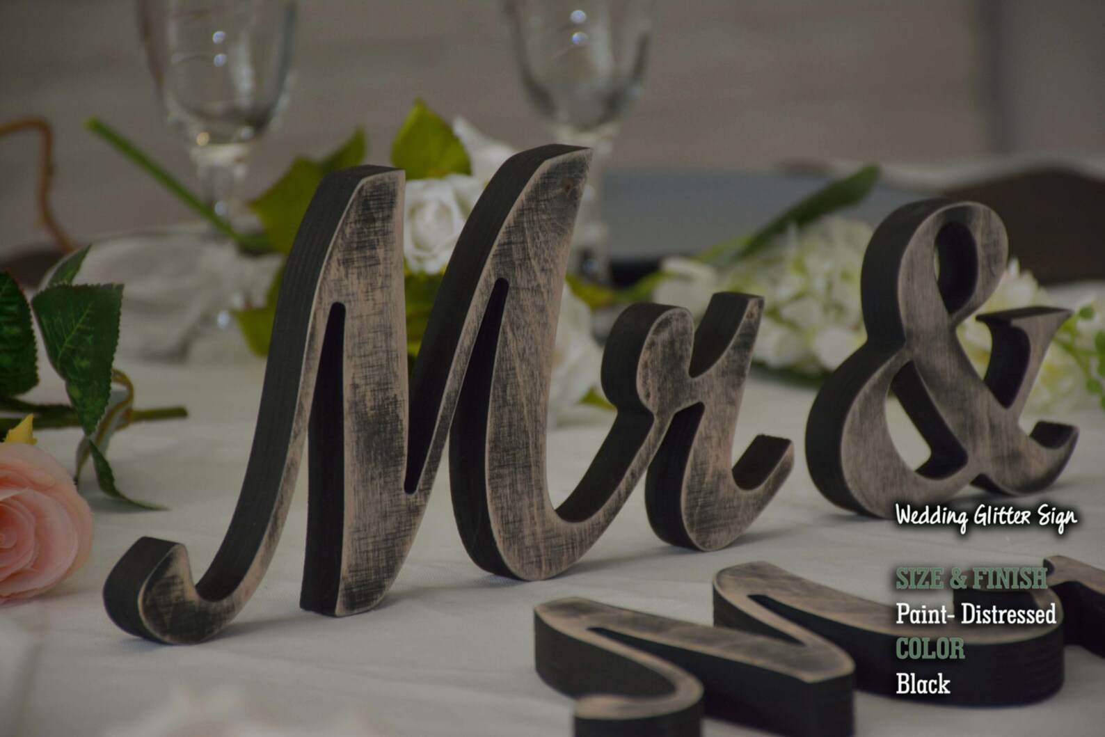 Mr & Mrs Mr and Mrs Signs Wood Wedding Decoration Navy Blue | Etsy