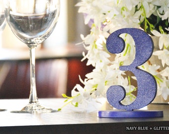 Table numbers, Navy Blue Wedding