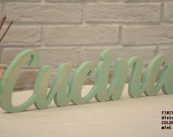 Letrero de madera CUCINA Cucina italiana la palabra italiana para “cocina” decoración perfecta para el hogar