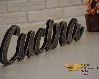 CUCINA wooden sign Cucina italiana the Italian word for “kitchen” perfect home decor