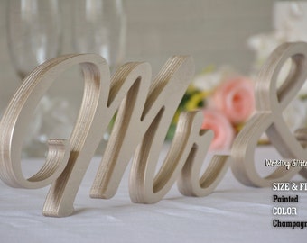 champagne mr and mrs, mr and mrs sign, mr and mrs wall decor, mr and mrs table sign, mr and mrs wedding gift