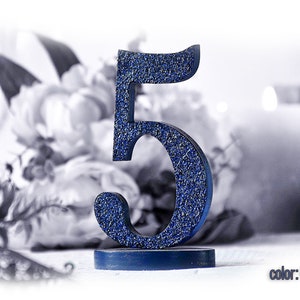 Glitter Table Number, Gold Glitter Table Numbers,  Navy Blue Glitter Numbers, Glitter Wedding Sign, TNF5-140-GLITTER