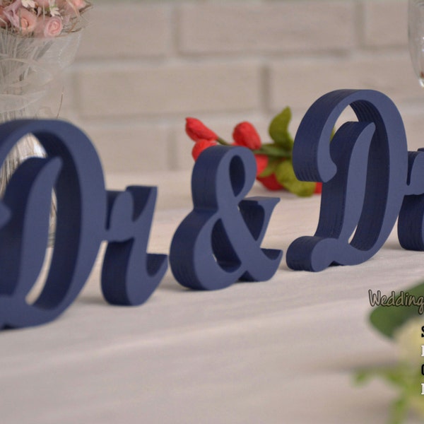 Wedding Sign Dr & Dr,  Sweet Heart Table Sign Dr and Mrs, Freestanding Mr and Dr sign, Sweetheart table, Reception, Bridal Decoration