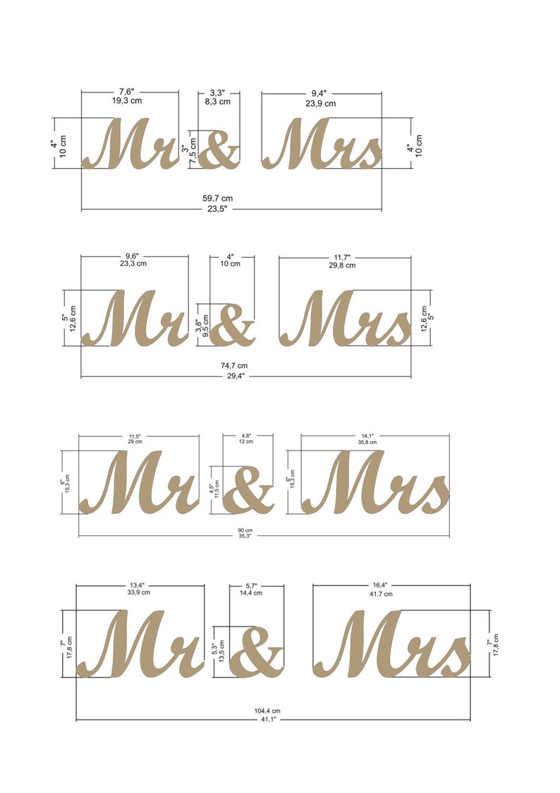 Mr and Mrs Wedding Sign Mr and Mrs Letters image 4