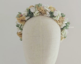 couronne de fleurs, bandeau de mariage floral, couronne de fleurs de mariée, mariage de fleurs