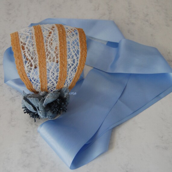 rustic silk cap juliet little girl Raffia headband whit ...