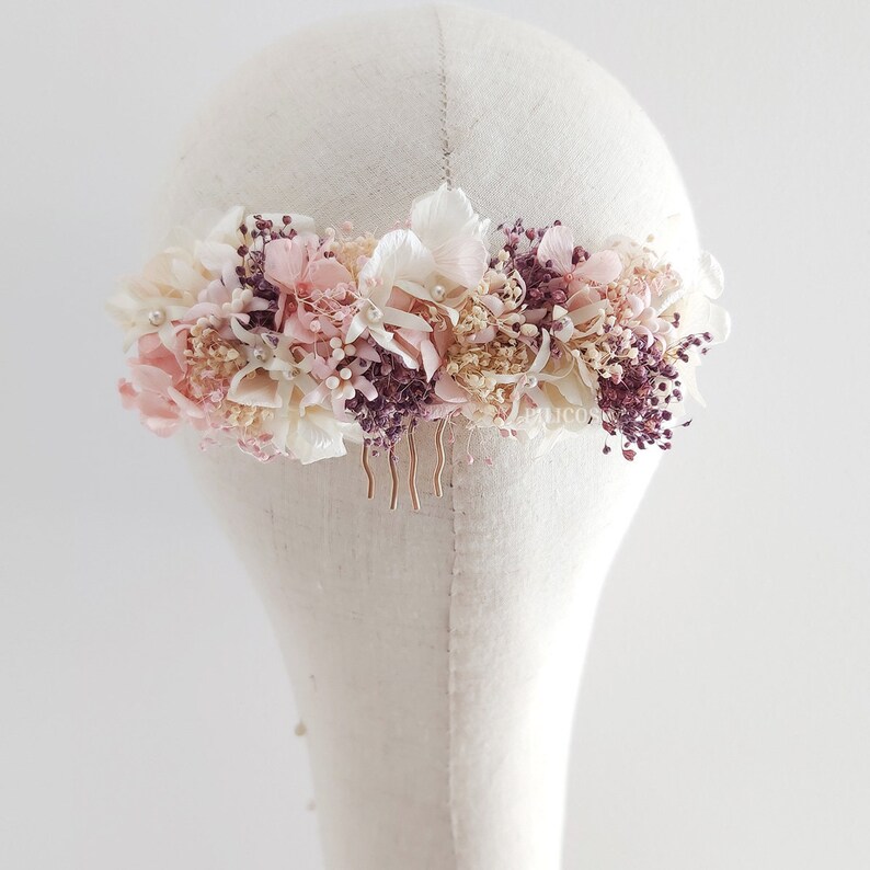 Blush flower girl crown romantic flowers comb blush child headpiece flower crown for wedding blush flower headpiece