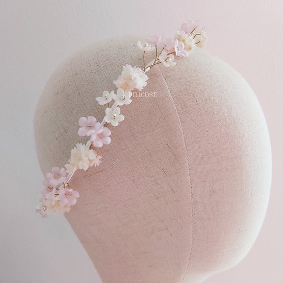 Blush Rose Bridal Hair Vine,blush Bridal Hair Piece, Floral  display picture 3