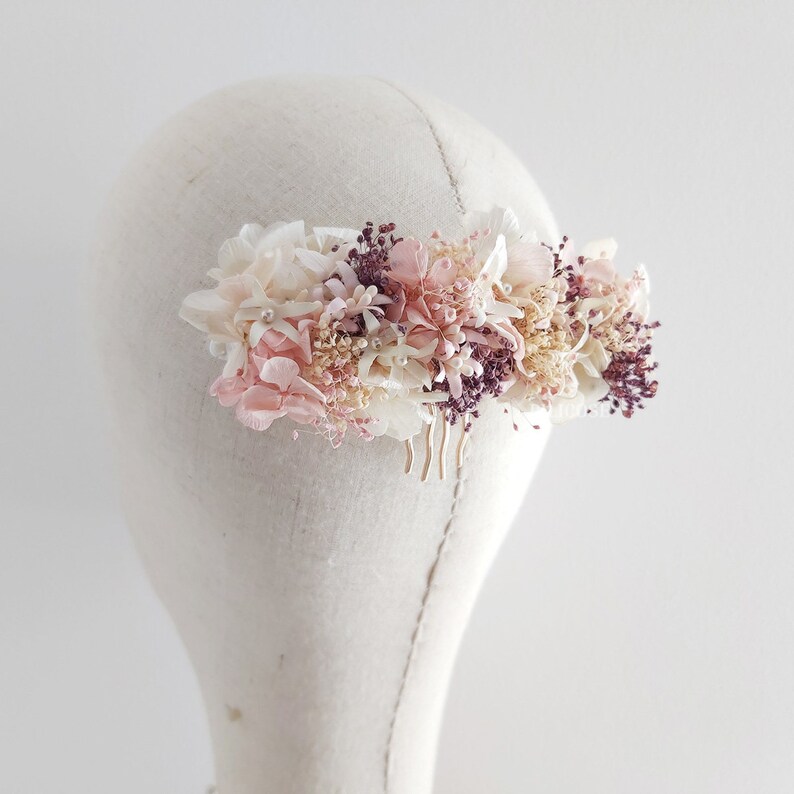 Blush flower girl crown romantic flowers comb blush child headpiece flower crown for wedding blush flower headpiece