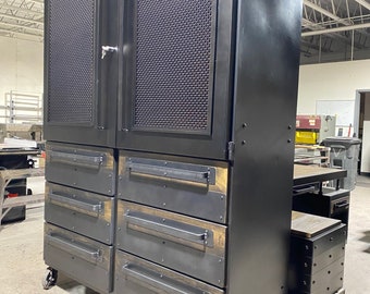 Ronan Steel & Wood Armoire, Custom Size Available