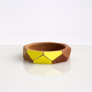 Faceted Wooden Bangle Medium image 4