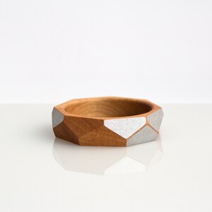 Faceted Wooden Bangle Medium image 3