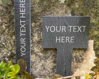 SLATE GARDEN SIGN for plants and flowers - Custom Plant Marker - Plant Pot Label - Laser Engraved - Vegetable and Herbs