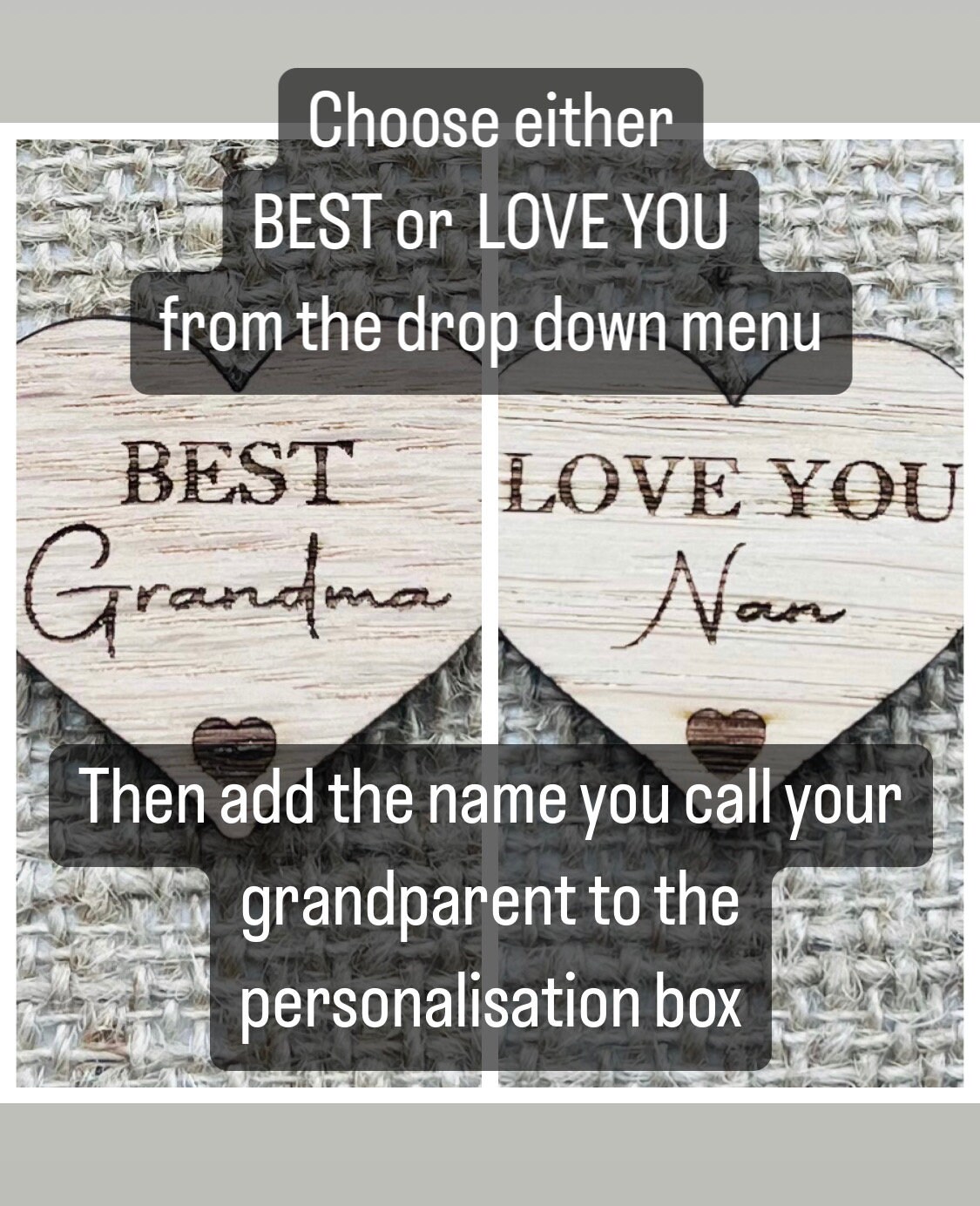 NAN POCKET HUG Heart Shaped Nanny Gift Oak 4cm Etsy UK