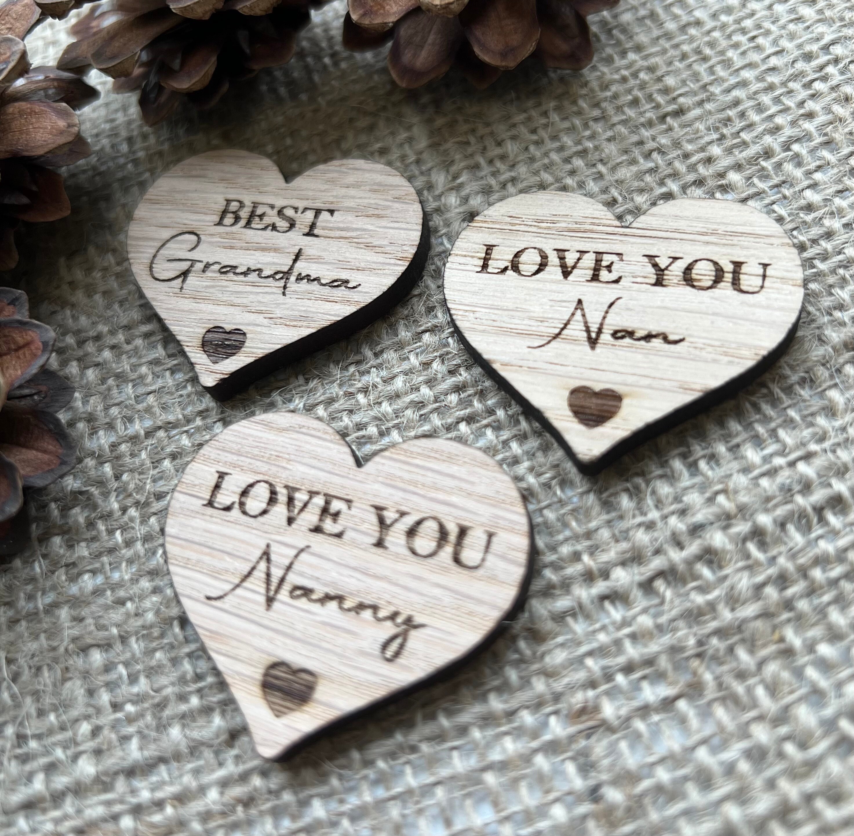 NAN POCKET HUG Heart Shaped Nanny Gift Oak 4cm Etsy UK
