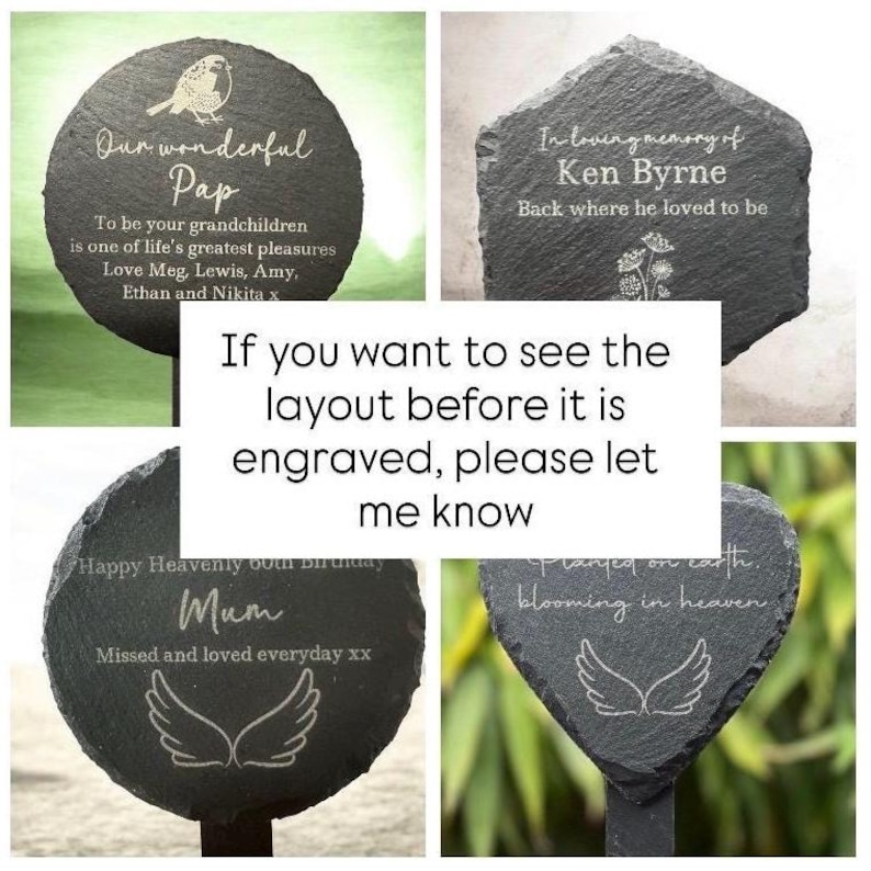 if you want to see a Layout before it is engraved, please let me know