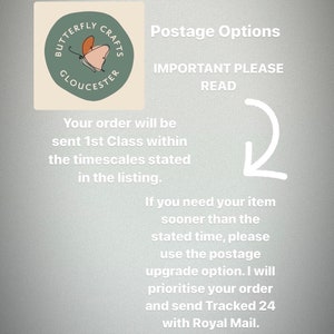 If you need your item quickly, please use the postage upgrade option