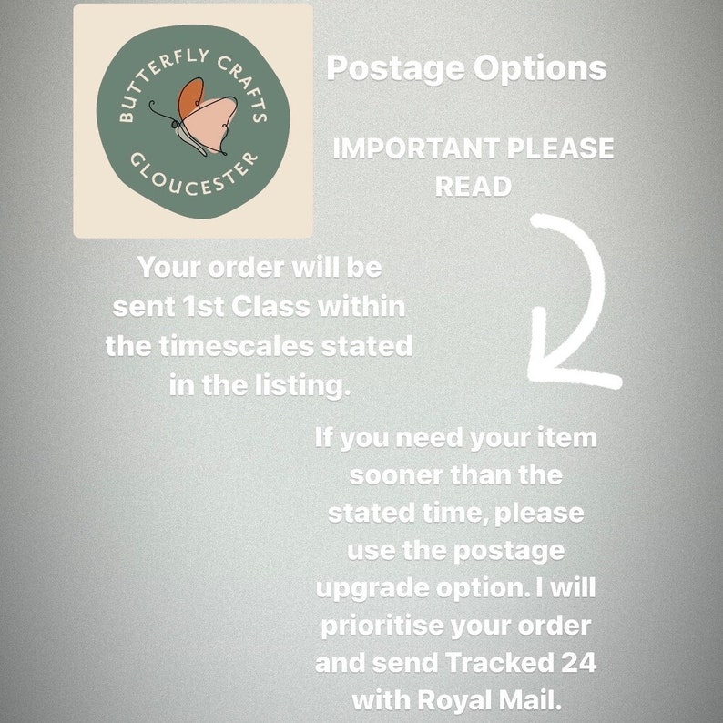 If you need your item quickly, please use the postage upgrade option