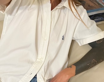 Cotton poplin shirt white Nautica