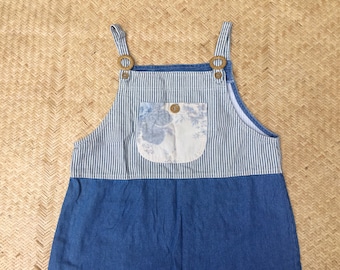 SALE Denim Overall maxidress maxi dress chambray jumper light blue S M small to medium lightweight 100 cotton denim 80s 90s 1980s 1990s boho