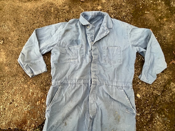 SALE Distressed Jumpsuit Coveralls Blue 100 Cotton M L XL Medium Extra Large Jump Suit One Piece Overalls Dungarees Workwear Work Wear Xxl Etsy UK
