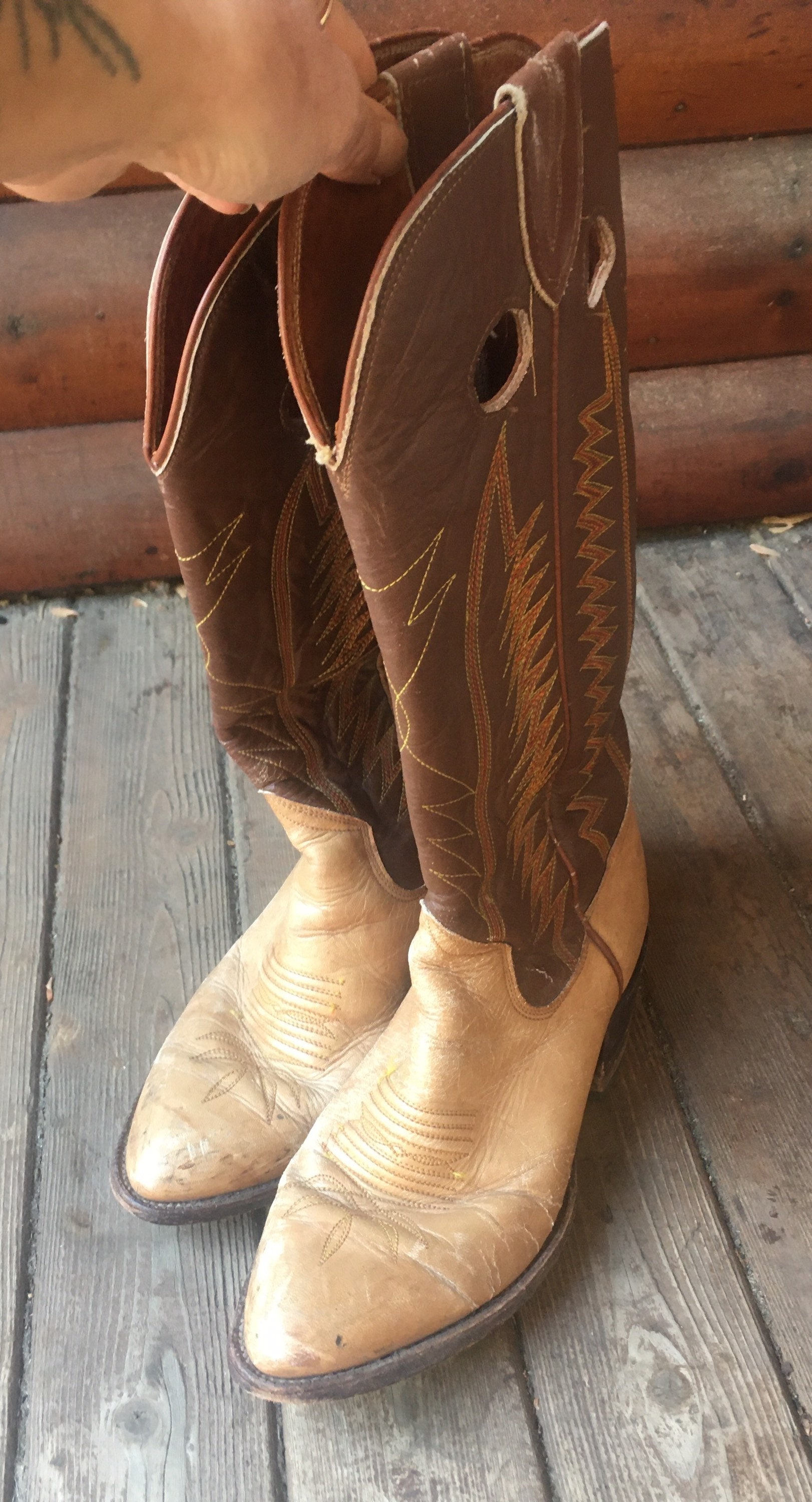 1970s Western Boots Distressed Mens 7 Womens 9 8 10 39 40 41