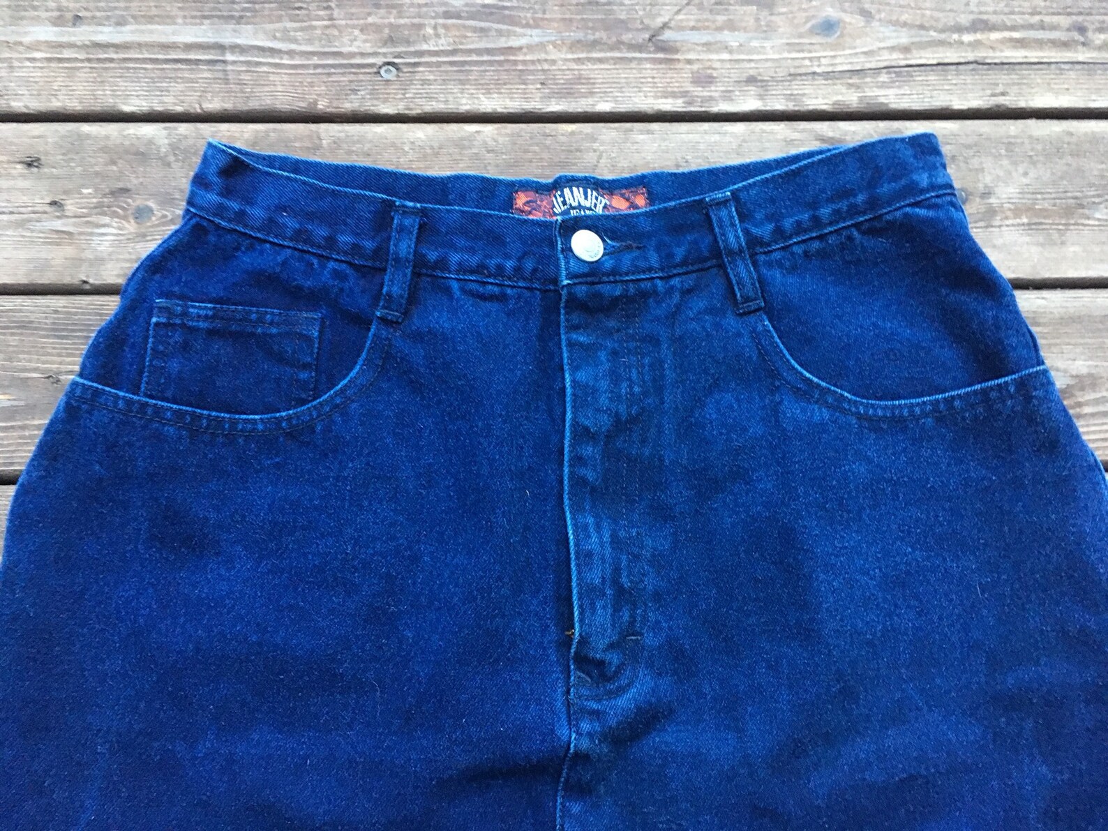 30 Denim Miniskirt Jeanjer by Jordache Dark Blue High Waist - Etsy