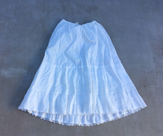 1800s cotton voile maxi skirt petticoat