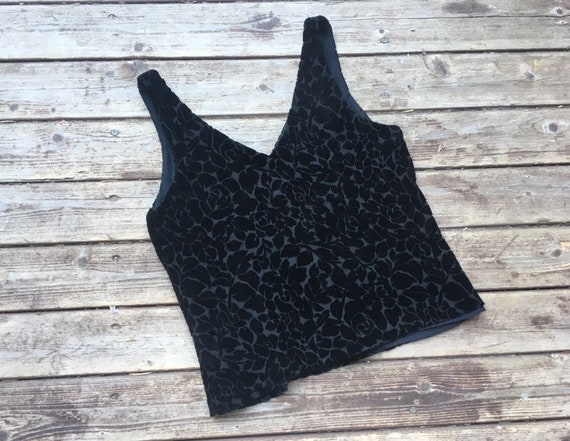 Silk velvet top 90s tank blouse sleeveless 1990s X