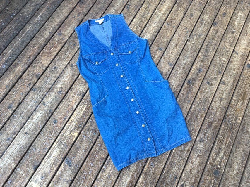 90s Ann Taylor Denim Dress M Medium S 