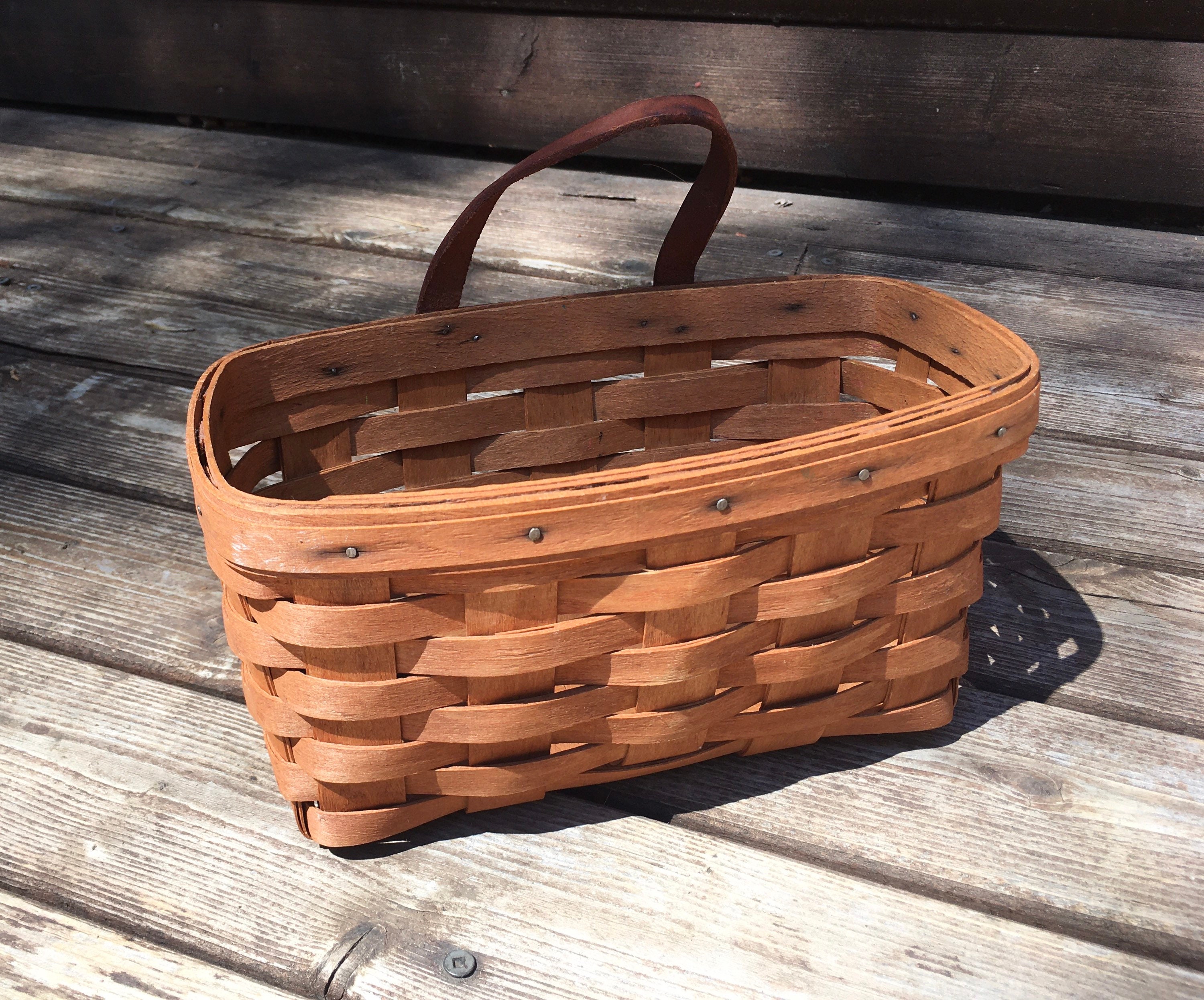 Longaberger wall basket black ash 1991 CMM made in USA Dresden Etsy