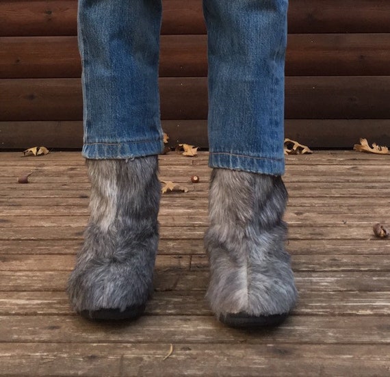 SALE Italian fur boots 7 made in Italy real fur g… - image 6