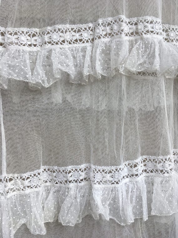 Antique Edwardian maxi dress sheer cotton gauze n… - image 10