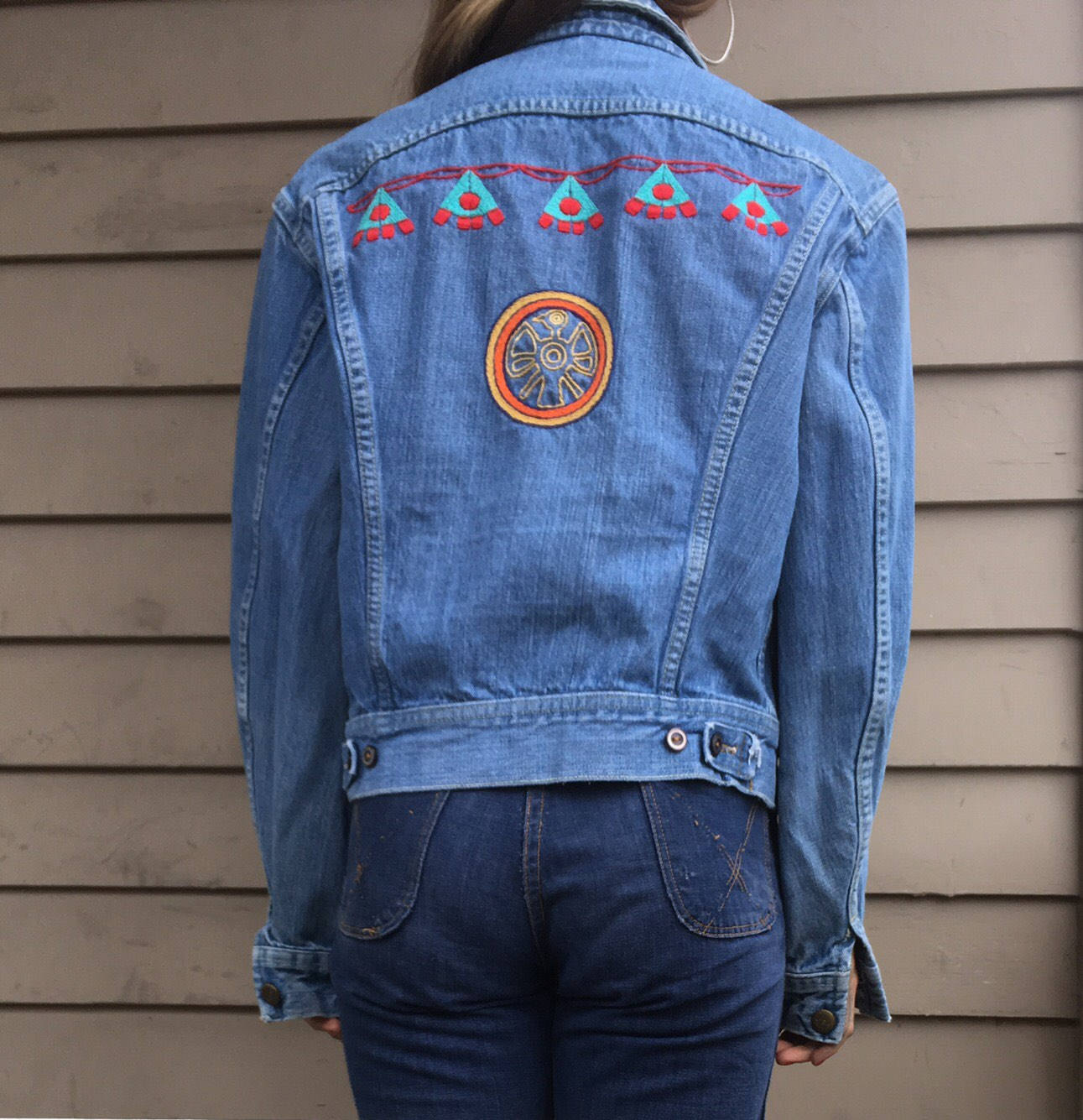 Vintage 60's/70's Lined Denim Trucker Jacket Faded - Depop