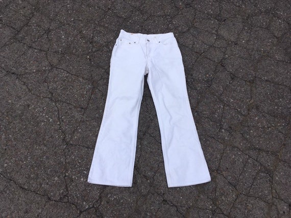 XS/S Levis 90s High Waist White Jeans Flares Bell Bottoms 517 517s